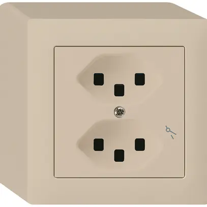 Presa AP Hager kallysto 2×T23 1×S Q beige 