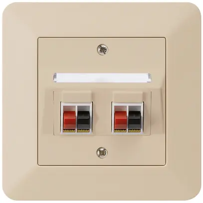Prise ENC audio kallysto.trend 2× beige borne à étrier pour 2 haut-parleurs 