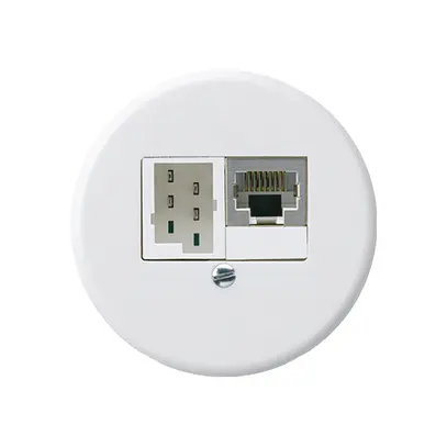 Insert pour boîte ENC basico 1×RJ45s+1×TT83 blanc 