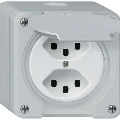 Prise AP robusto 2×type 23 gris 