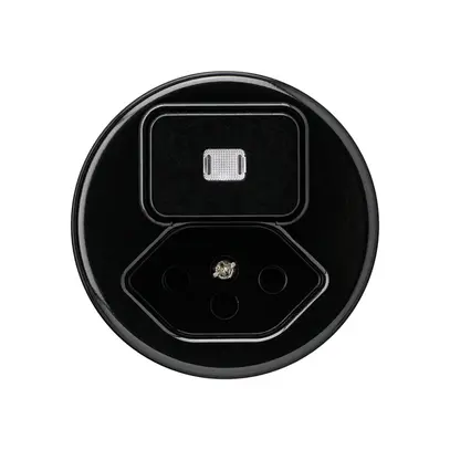 Inserto per combinazione lum.INC basico 6/1L +T13 nero con protezione bambini 