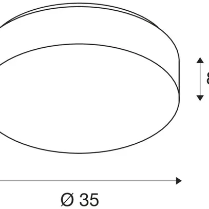 Plafoniera/lpda a muro LED SLV LIPSY 40 DRUM 18W 2000lm 3000/4000K IP44 350mm bi 