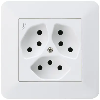 Prise ENC kallysto.trend 3×T13/1 blanc avec sécurité enfants 