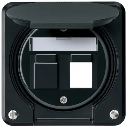 Kit de montage ENC robusto IP55 plat noir pour 2×Keystone 