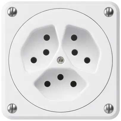 Presa INC robusto 3×tipo 13 bianco senza copercchio 