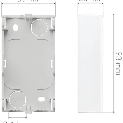 Scatola AP Plejd MNT-02, per montaggio AP di dispositivi INS, 93×53×25mm 