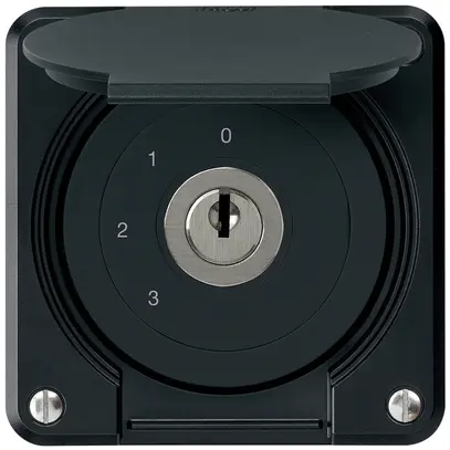 Interruttore a chiave INC robusto IP55 con copertura S5/1P nero 