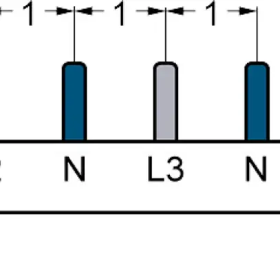 Pettine di raccordo Siemens SENTRON 5ST3 4P 3Ph perno 16mm² 210mm grigio 