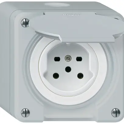 Presa AP HA robusto tipo 15 con morsetti a innesto con coperchio grigio 