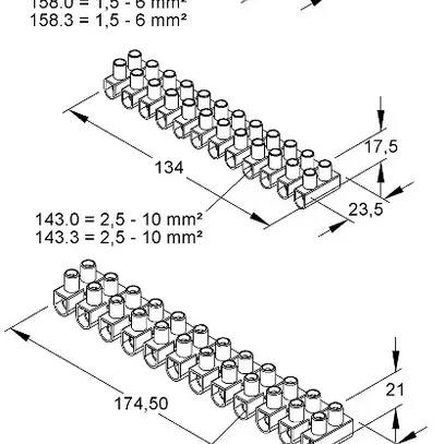 Morsettiera Kleinhuis 12P 1…4mm² 32A 450V nero 