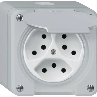 Presa AP robusto 3×tipo 13 grigio 