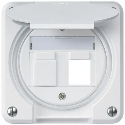 Kit di montaggio INC robusto IP55 piatto bianco per 2×Keystone 