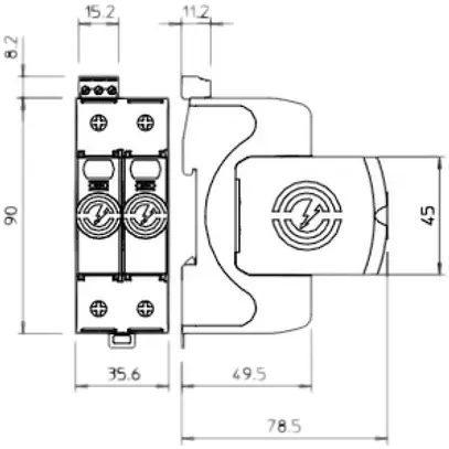 Überspannungsableiter Bettermann V50 +NPE+FS, 1L, Typ 1+2, 280V 