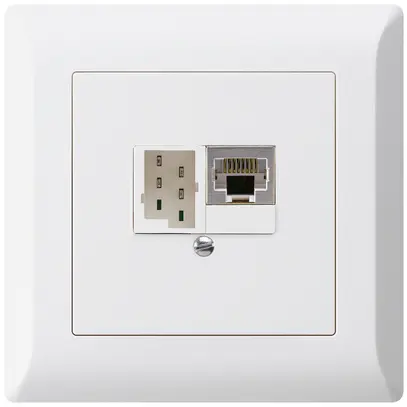 Boîte ENC kallysto.line 1×RJ45s+1×TT83 blanc 
