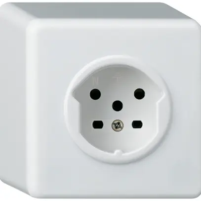 Presa AP basico T15 bianco con morsetti a vite 