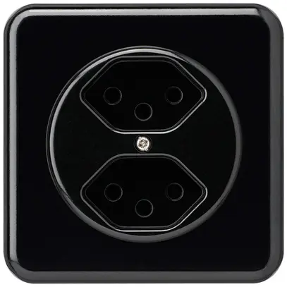 Presa INC basico 2×tipo 13 nero 