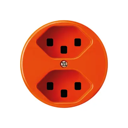 Insert pour prise basico 2×type 23 orange avec bornes enfichables 