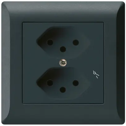 Prise ENC kallysto.line 2×T13/1 noir avec sécurité enfants 