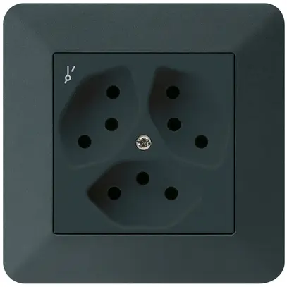 Prise ENC kallysto.trend 3×T13/1 noir avec sécurité enfants 