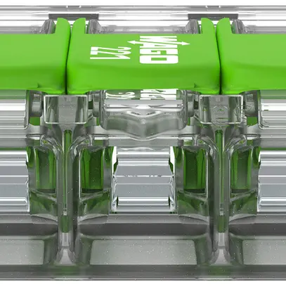 Morsetto di connessione WAGO Green Range 3L 0.5…6mm² con leva ve trasparente 