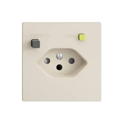 UP-Steckdose EDIZIOdue T13 FI 30mA F, shutter, crema 