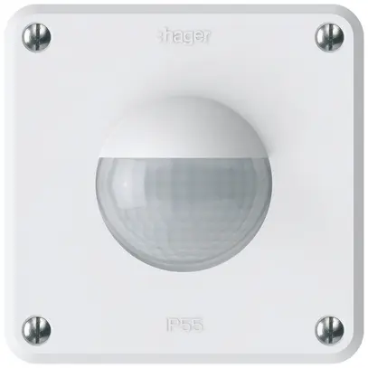 Rilevatore di movimento INC Hager robusto IP55 C 3 fili bianco 