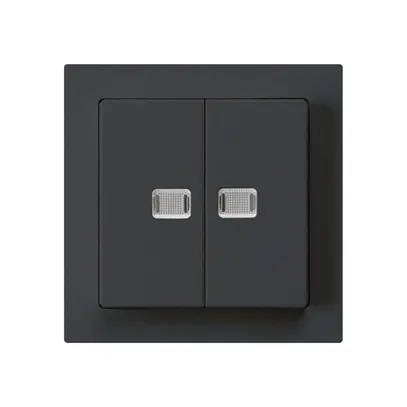Contact à poussoir lumineux ENC kallysto 2×A-R/1P avec 2 lentilles noir 