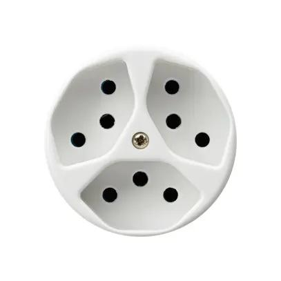 Inserto per presa basico 3×tipo 13 bianco con protezione bambini 