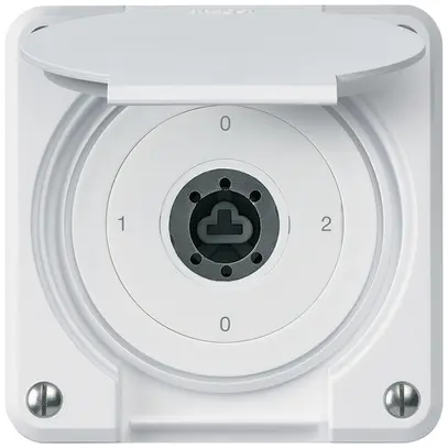 Interruttore a chiave INC robusto IP55 con copertura senza cilindro S2/1P bianco 