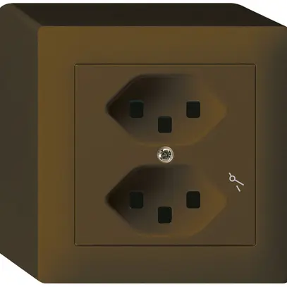 Presa AP Hager kallysto 2×T23 1×S Q marrone 