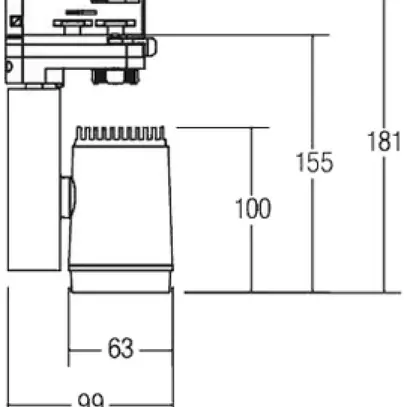 Proiettore LED per binario Brumberg 12W 230V 3000K 840lm Ø63mm bianco 