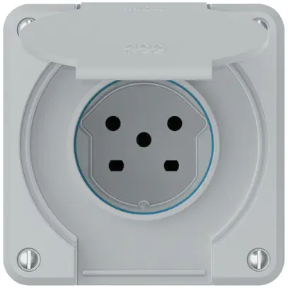 Presa INC robusto 1×tipo 15 IP55 grigio chiaro 