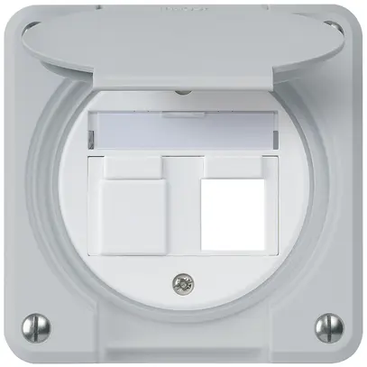 Kit de montage ENC robusto IP55 plat gris pour 2×Keystone 