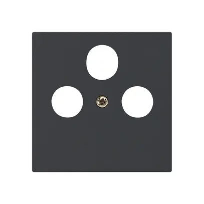 Plaque frontale kallysto noir pour R/TV/SAT 60×60mm 