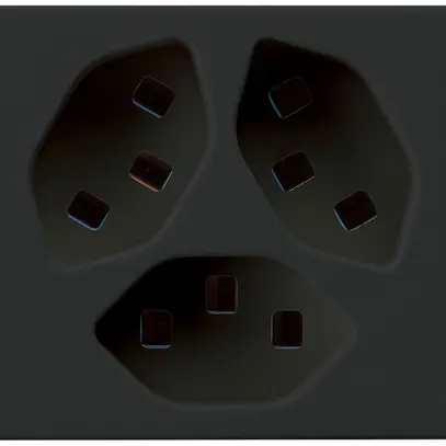 Presa FLF Hager 3×tipo 23 D nero 