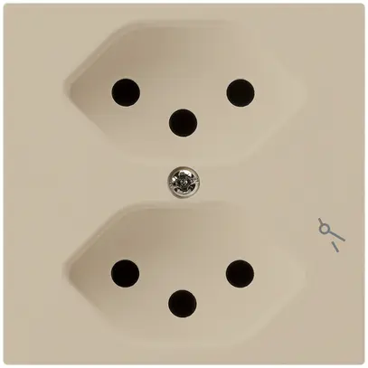 Steckdose kallysto 2×T13/1 beige mit Kinderschutz 