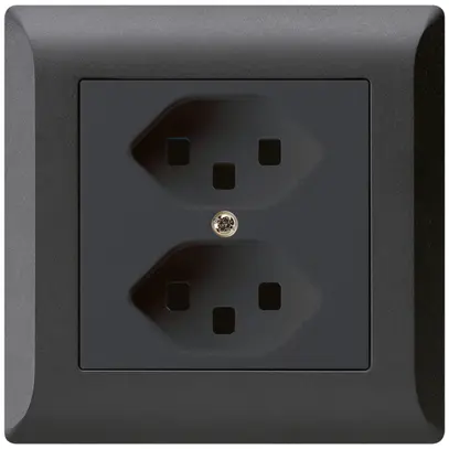 Prise ENC kallysto.line 2×T23 noir avec bornes enfichables 