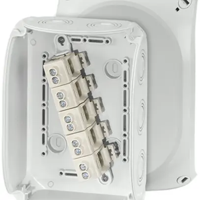 Boîte de dérivation AP Hensel KF G avec bornes 5×10mm² gris 