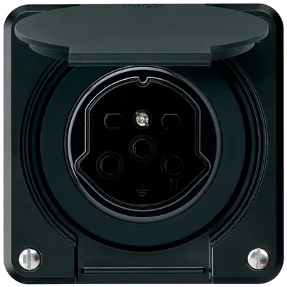 Presa INC HA robusto tipo 15 con morsetti a innesto con coperchio nero 