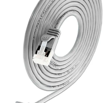 Cavo patch SLIM: 10cm, grigio, 50 pezzi Cat.6A, U/FTP, jack non infrangibile 
