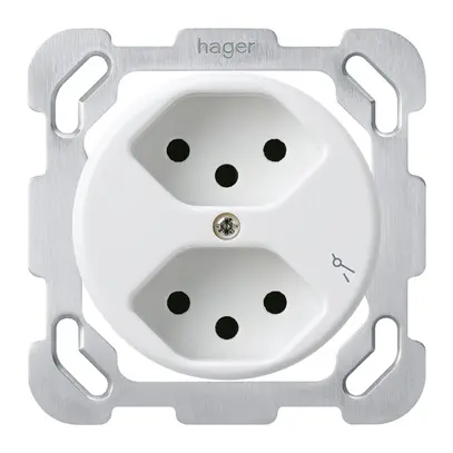 Inserto per presa INC basico 2×tipo 13/1 bianco con protezione bambini 