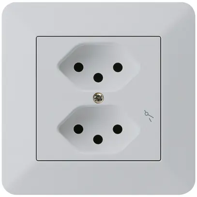 Prise ENC kallysto.trend 2×T13/1 gris clair avec sécurité enfants 