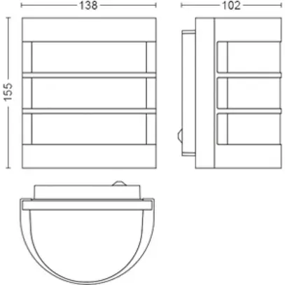 Applique Philips Calgary E27 1×60W IP44 acciaio pregiato 