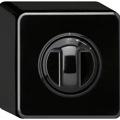 Contatto rotativo AP 0<-1/2L nero basico con manopola 