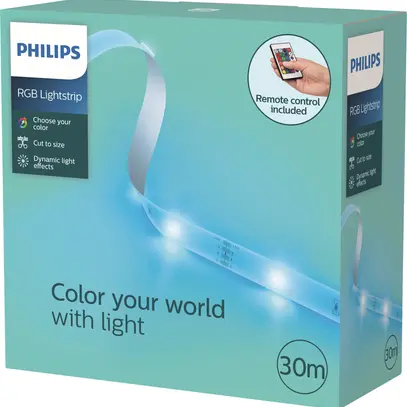 Fascia luminosa LED Philips Lightstrip 220…240V RGB 120° 30m telecomando 