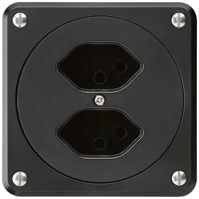 Prise ENC robusto 2×type 13 noir sans clapet 