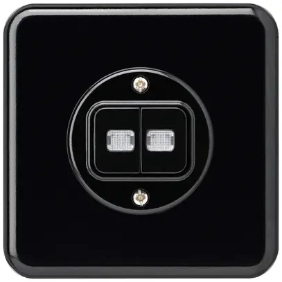 Kit front. ENC basico noir avec 2 lentilles bouton double86×86 