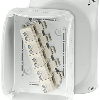 AP-Abzweigdose Hensel KF G mit Klemmen 5×16mm² grau 