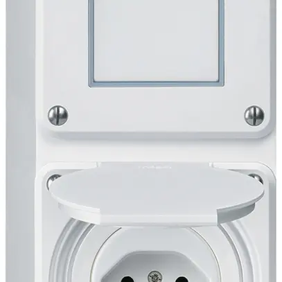 Combinaison AP Hager robusto I-I verticale 3/1L+type 13, blanc 