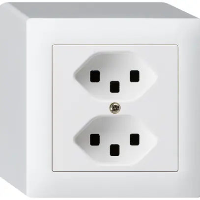 Prise AP kallysto 2×T23 blanc bornes enfichables 